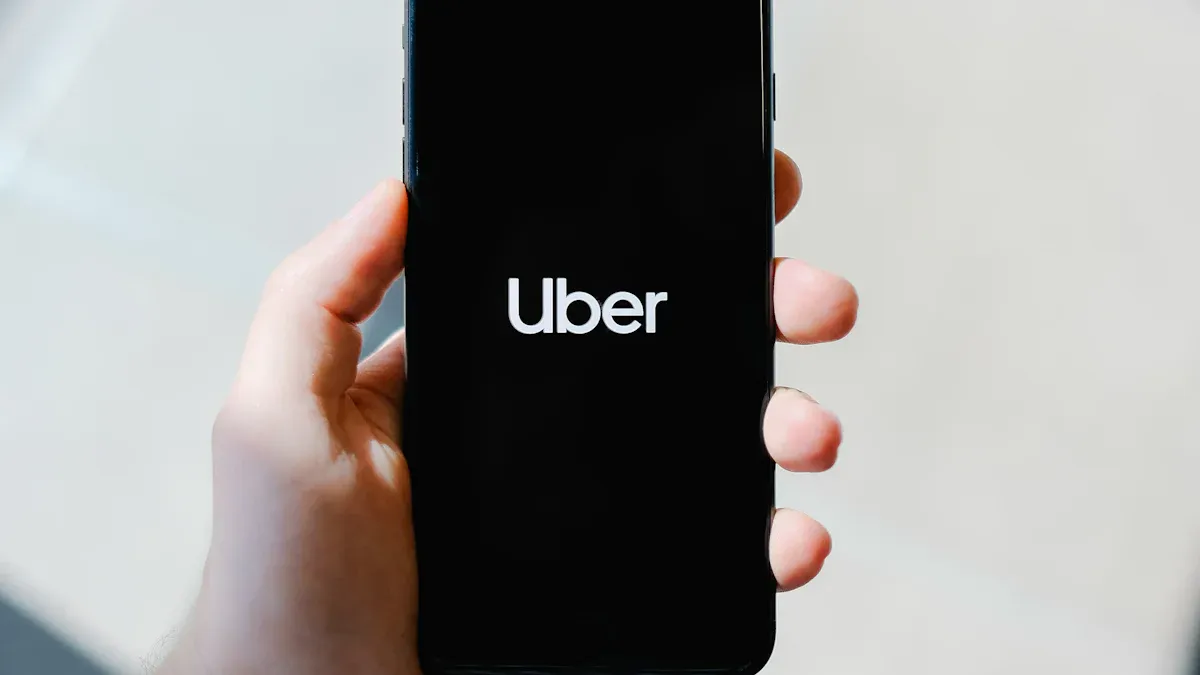Ride-hailing GPS ad displays