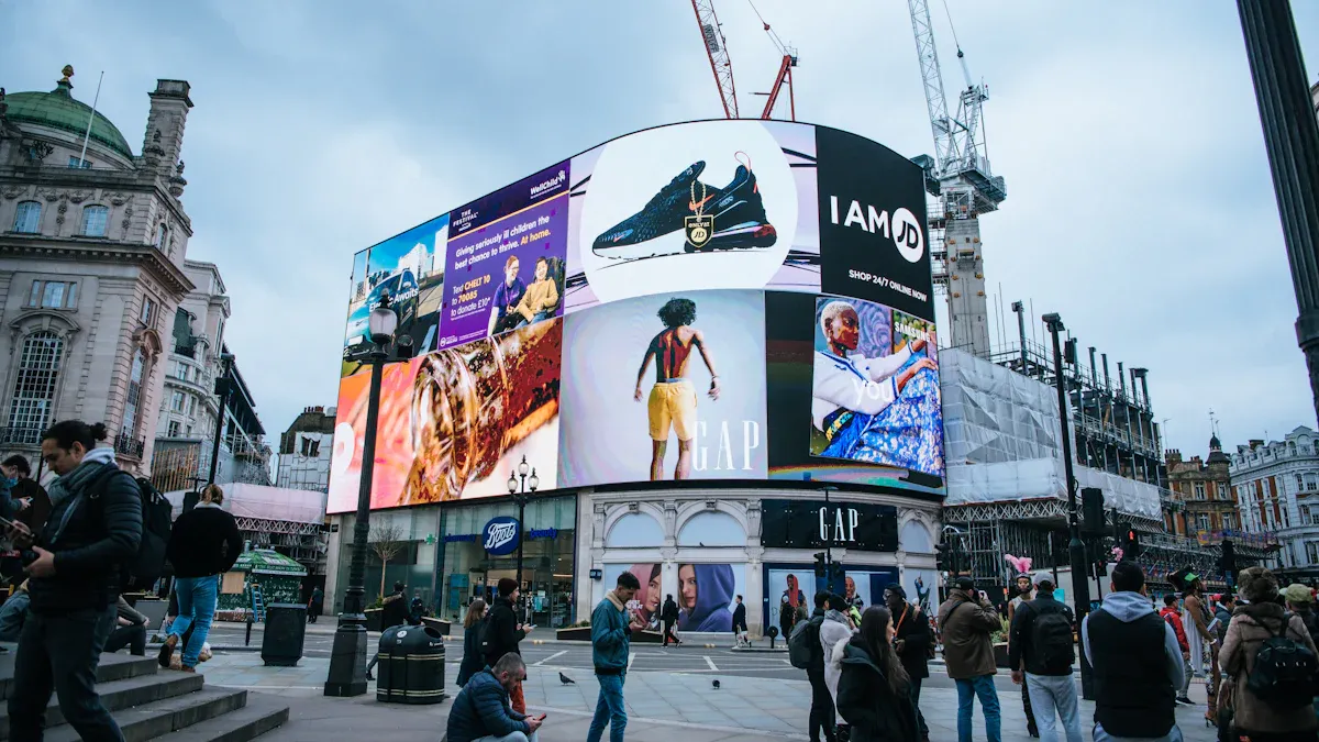 What are GPS-enabled ad displays and how do they work