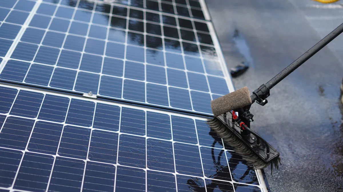 Solar-powered taxi top media player