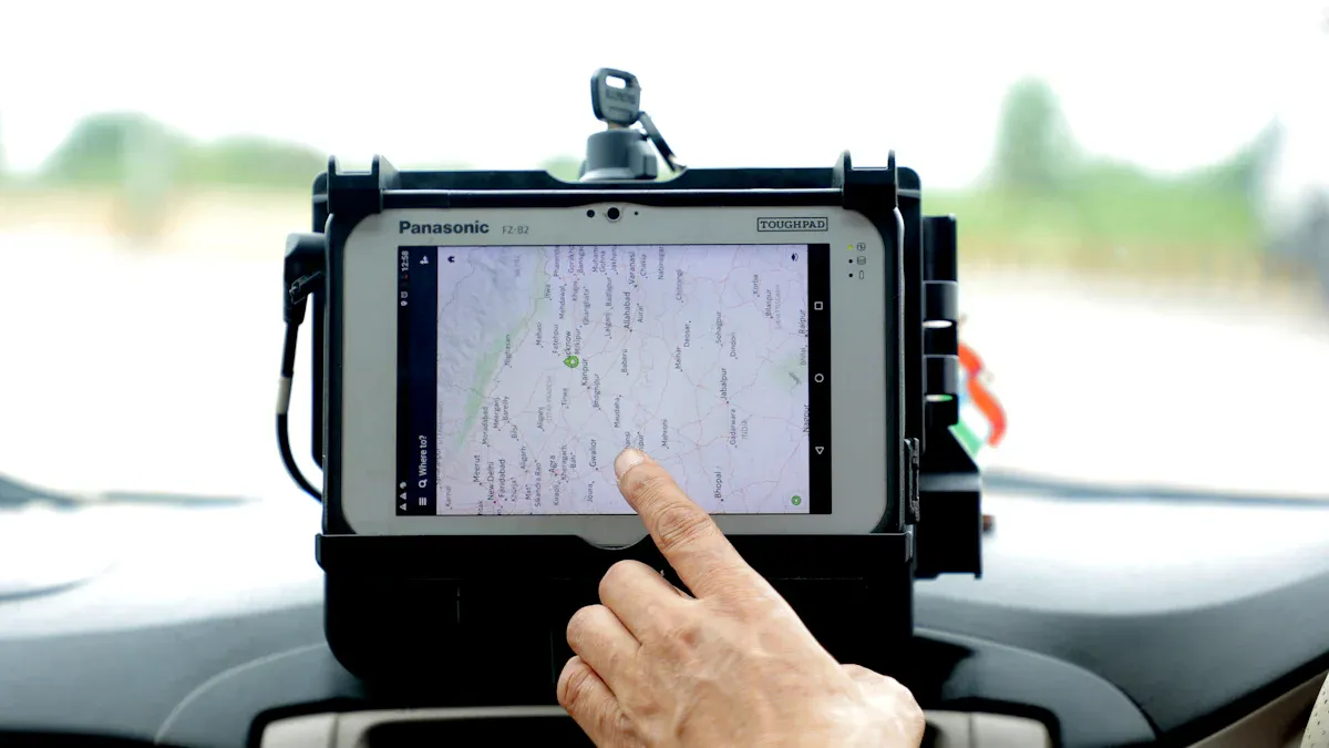 GNSS-Positioned Onboard Advertising Display