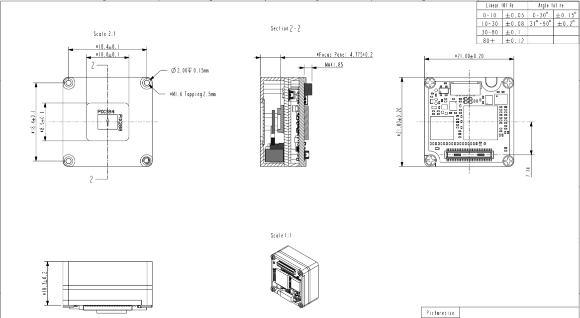 Figure 5 1 V N2 384 Lensless Module Drawing