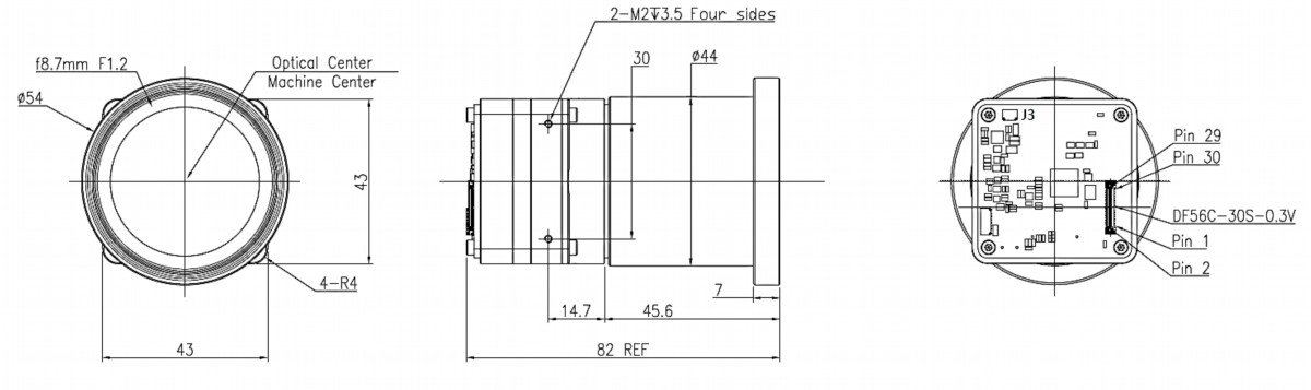 5.2.UVL12 00087A MI MIPI output 8.7mmF1.2 fixed athermalized lens