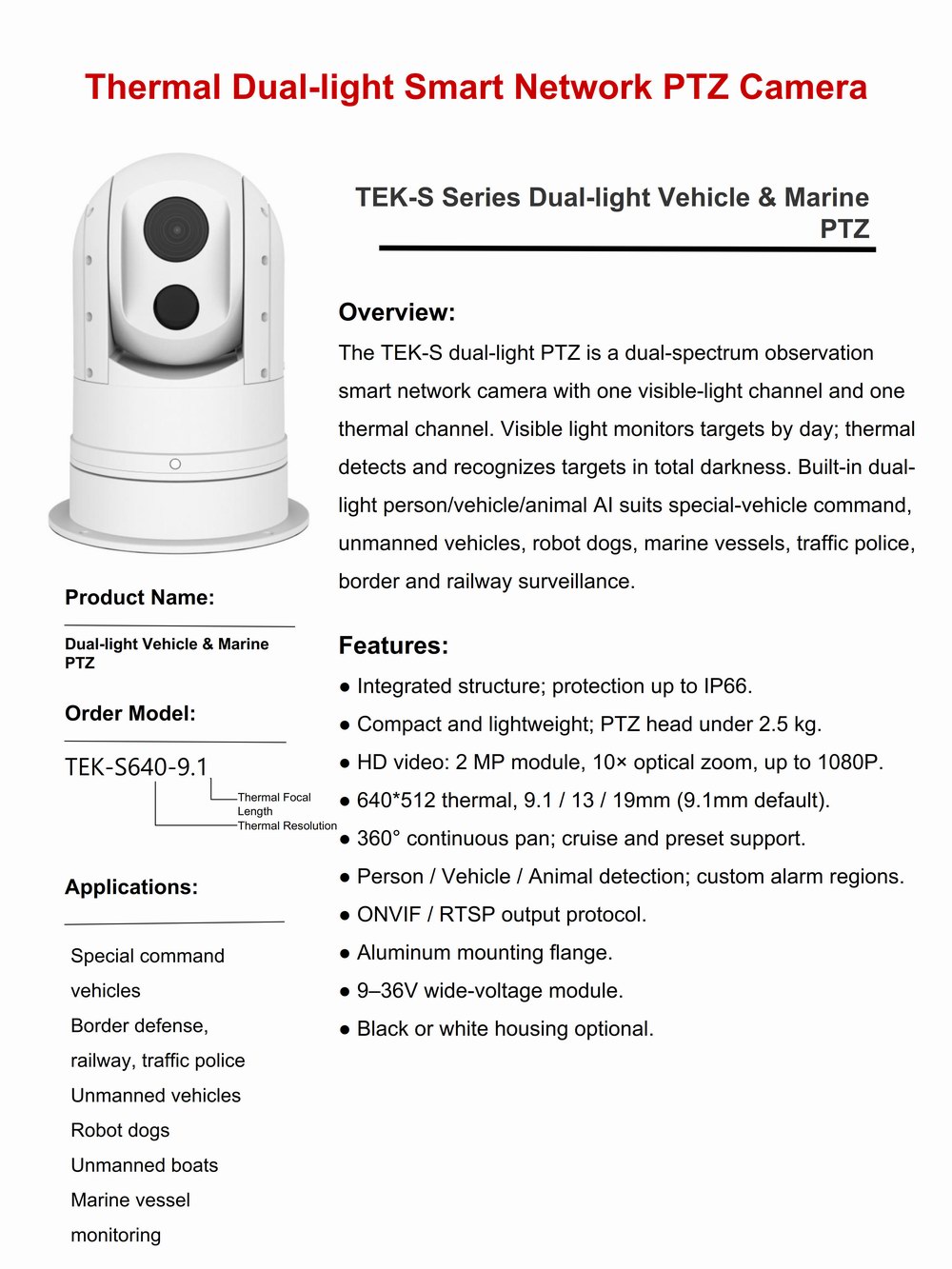 ThermalDual lightSmartNetworkPTZCamera 2